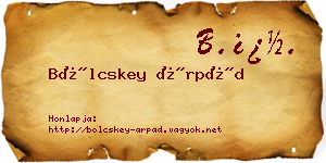 Bölcskey Árpád névjegykártya