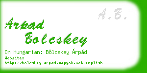 arpad bolcskey business card